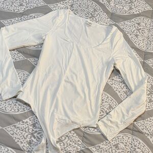 Chic White Long Sleeve Bodysuit
